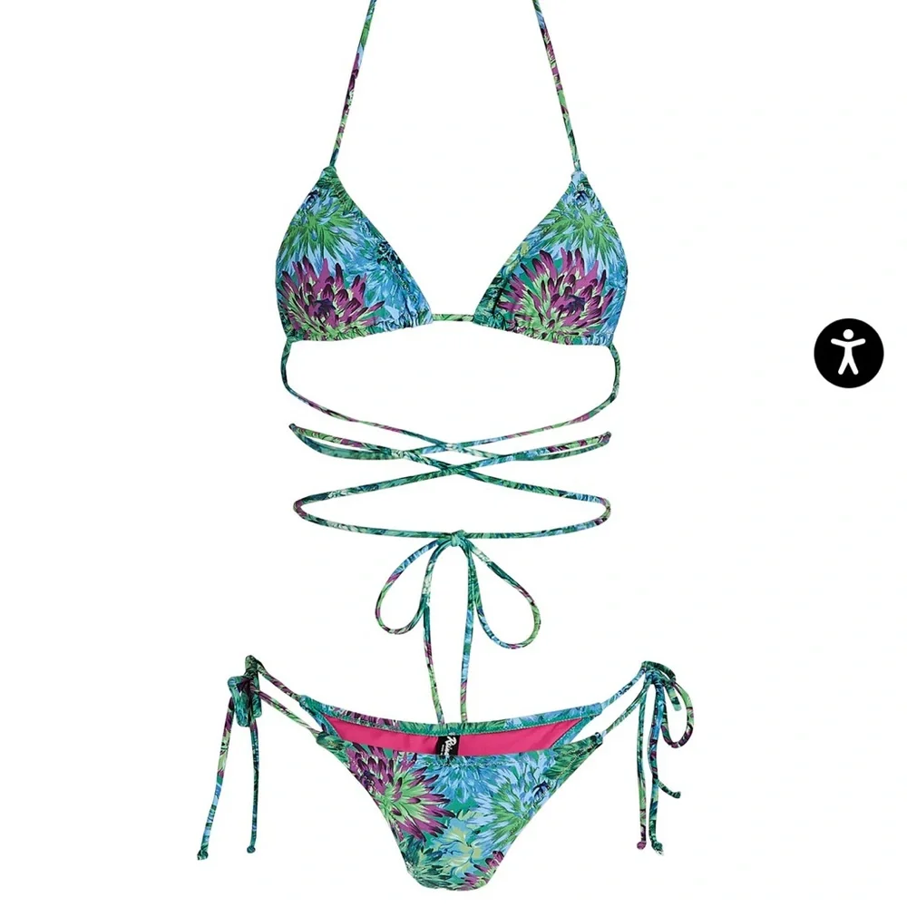 Reina Olga Miami Floral Wrap Bikini Set(1) - Picture 3 of 6